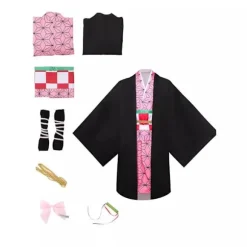 Demon Slayer Cosplay Kostume | Tanjiro Nezuko Zenitsu Halloween Outfit*Tanjiro*Børn 110 yards Tanjiro Tanjiro Children's 110 yards