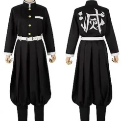 Demon Slayer Deluxe Kostume, Rengoku Kyoujurou Cosplay Kimono Outfit til Mænd, Japansk Anime Rollespil Kostume til Halloweenfest Comic Con (XL)