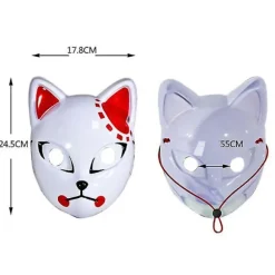 Demon Slayer Kimetsu LED Maske Rekvisitter Sabito Halloween Fest Lys Masker Til Voksne Yellow 1 Pcs