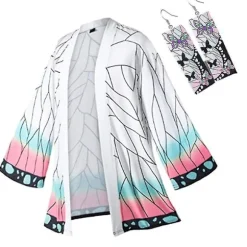 Demon Slayer Kimetsu No Yaiba Haori Kimono Cosplay kostume Agatsuma Zenitsu Kochou Shinobu Summer Co H