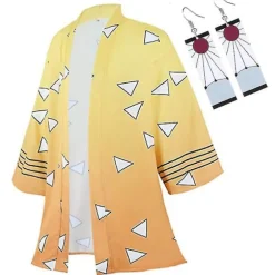 Demon Slayer Kimetsu No Yaiba Haori Kimono Cosplay kostume Agatsuma Zenitsu Kochou Shinobu Summer Co H