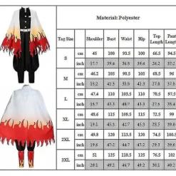 Demon Slayer Rengoku Kyoujurou Kostume Outfits Anime Sæt M Outfits with Wig