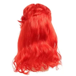 Den Lille Havfrue Kostume Paryk Til Voksne Kvinder Lang Bølget Rød Cosplay Hår Paryk Cosplay Tilbehør Til Halloween Karneval Fest