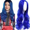 Descendants 3 Evie Cosplay Hårperuk Halloween Karnevalsfest Blå Lockig Lång Peruk Outfit, CJY