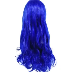 Descendants 3 Evie Cosplay Hårparyk Halloween Karnevalsfest Blå Krøllet Lang Paryk Outfit, CJY