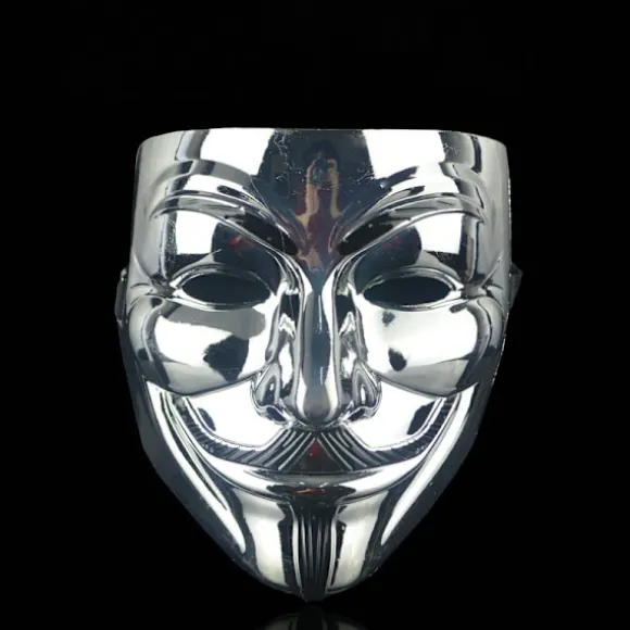 Dianchu Halloween Maske V for Vendetta Hacker Maske, Ukendt Mand Cosplay Maske Fest Kostume Tilbehør Legetøj Dreng Pige Mænd Damer Legetøj sølv