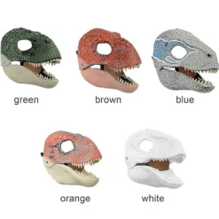 Dinosauriemaske Hovedbeklædning, Jurassic World Dinosaurielegetøj Med Åbningsbar Bevægelig Kæbe, Velociraptor Maske & Tyrannosaurus Rex Maske Pakke