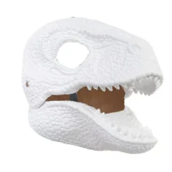 Dinosaurmaske Hovedbeklædning, Jurassic World Dinosaurlegetøj Med Åbning Bevægelig Kæbe, Velociraptor Maske & Tyrannosaurus Rex Maske Bundle (FMY) White | Fyndiq