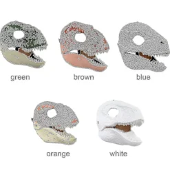 Dinosaurmaske Hovedbeklædning, Jurassic World Dinosaurlegetøj Med Åbning Bevægelig Kæbe, Velociraptor Maske & Tyrannosaurus Rex Maske Bundle (FMY) White | Fyndiq