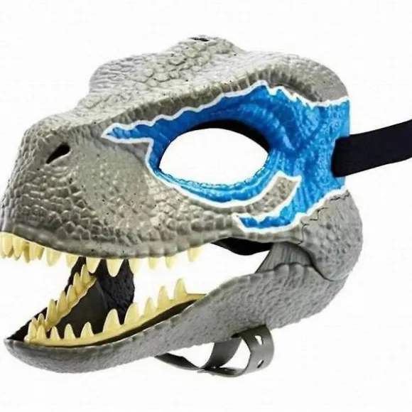 Dinosaurmaske med åben kæbe, Dino maske til børn Voksen, kostume
