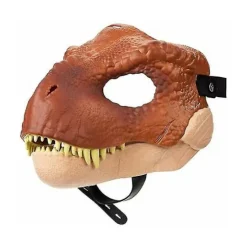 Dinosaurmaske med åbnende kæbe, øjen- og næseåbninger og sikker