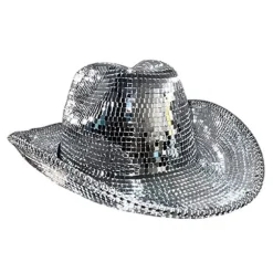 Disco Cowboy Hat Fuld Spejl Western Top Hat Feriebold Klæd Ud