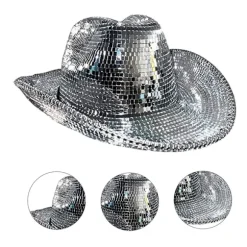 Disco Cowboy Hat Fuld Spejl Western Top Hat Feriebold Klæd Ud