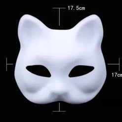DIY Hvid Papirmaske Hvid Pulp Maske Håndmalet Kreativ Personlighed Gratis Design Maske (Kat, 10stk)