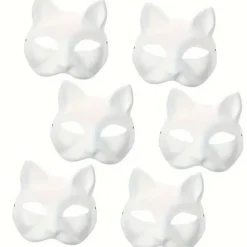 DIY Maskerade 3-pak: Blanke, Malebare Dyremasker til Fester, Halloween