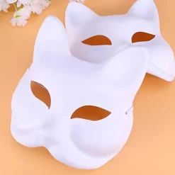 DIY Maskerade 3-pak: Blanke, Malebare Dyremasker til Fester, Halloween