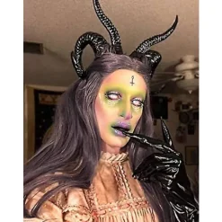 Djævelshorn Pandebånd, Sorte Horn Maleficent Horn Pandebånd Til Halloween Kostume Cosplay Black 2