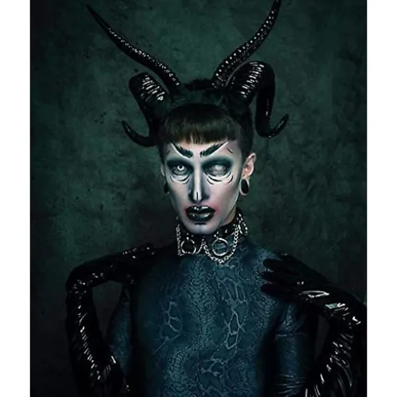 Djævelshorn Pandebånd, Sorte Horn Maleficent Horn Pandebånd Til Halloween Kostume Cosplay Black 2