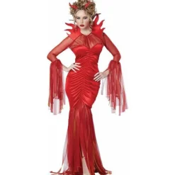 Djävulsk Diva Maskeraddräkt Halloween Red M