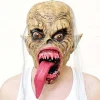 Dæmonmaske med mindre hår, PVC Halloween-ornamenter, uhyggeligt retro sjovt Halloween-sæt