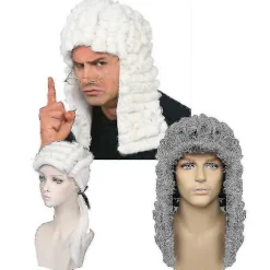 Domstol Dommer Paryk Til Cosplay Og Balfester - Gentleman Advokat Paryk Med Dommerhat mand man