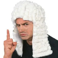 Domstol Dommer Paryk Til Cosplay Og Balfester - Gentleman Advokat Paryk Med Dommerhat mand man
