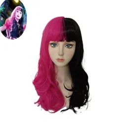 Draculaura Cosplay Kostume Paryk Lang Sort Pink Varmebestandigt Syntetisk Hår Halloween Fest Rollespil Karneval Rekvisitter A
