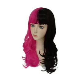 Draculaura Cosplay Kostume med Paryk, Langt Sort og Pink Varmebestandigt Syntetisk Hår, Halloween Fest, Rollespil, Karneval Rekvisitter (FMY) A A One Size | Fyndiq