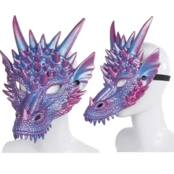 Drage Maske Halloween Maskerade Maske Halvt Ansigt Cosplay Kostume Voksen