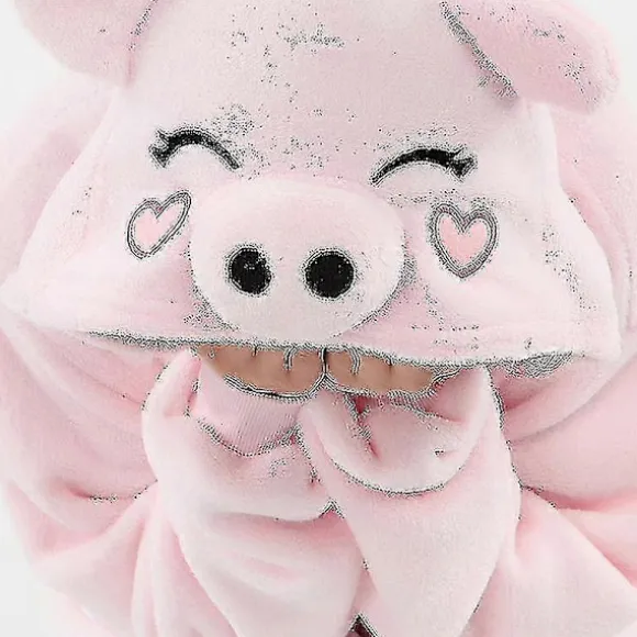 Dyredragt Onesie Kvinder Flanel Pyjamas Sæt Voksen Unisex Mænd Halloween Grise Cosplay Kostume Par-lingling} Pink Pig 10T(Height 125-134CM