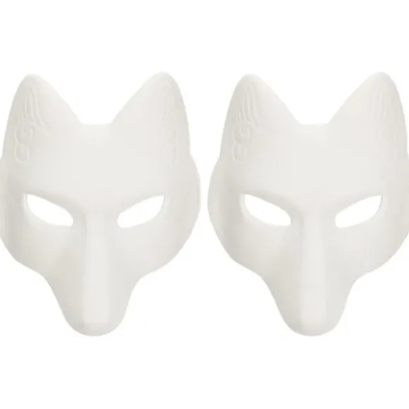 Dyremasker 2 Rævemaske, Halloween Hvid Rævemaske AA