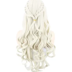 (ee)1 stk. Cosplay Paryk Kvinder, Daenerys Parykker Lang Krøllet Blond Khaleesi W