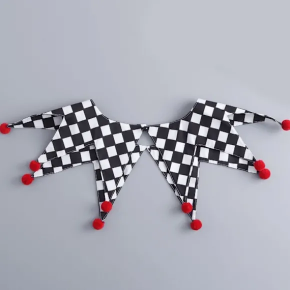 Elegant Klovnekostume Aftagelig Krave Spids Design Dekorativ Halskrave