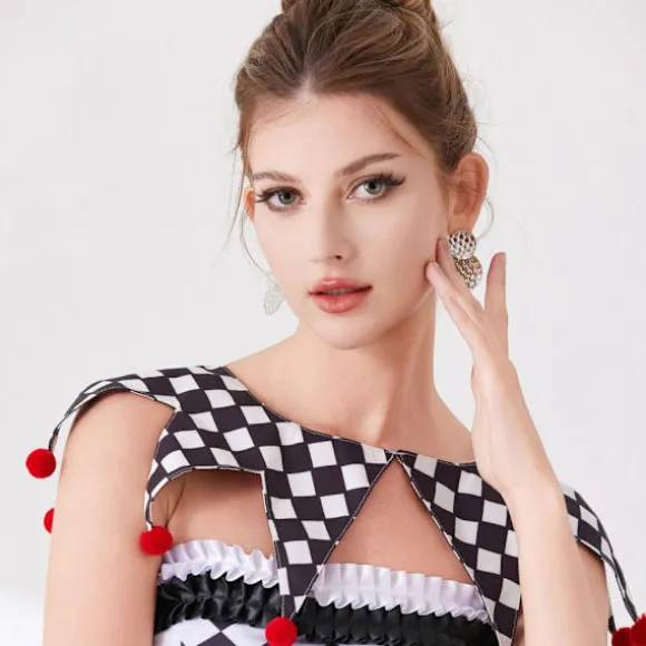 Elegant Klovnekostume Aftagelig Krave Spids Design Dekorativ Halskrave