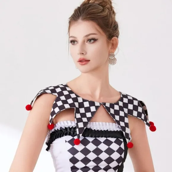 Elegant Klovnekostume Aftagelig Krave Spids Design Dekorativ Halskrave
