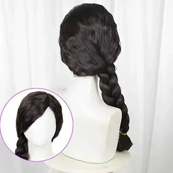 Elphba Heks Ekstra Lang Flet Paryk – Sort og Brun Heks Cosplay Flet Paryk