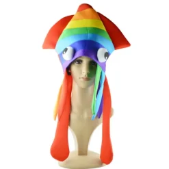 En (farvet blækspruttehat) Halloween Sjov Fest Hovedbeklædning Squid Hat Blækspruttehat Flerfarvet Fancy Dress Squid Havdyr Halloween Kostume Hat Dyr Ha | Fyndiq