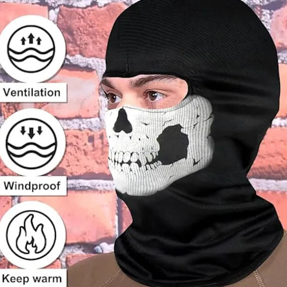En Størrelse Hodeskalle Spøgelsesmaske Call of Duty Maske Sort Fuld Ansigt Cykel Sk