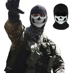 En Størrelse Hodeskalle Spøgelsesmaske Call of Duty Maske Sort Fuld Ansigt Cykel Sk