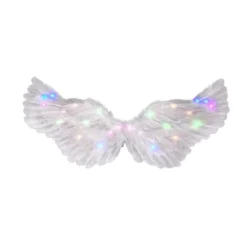 Englevinger, 3 stk./sæt Lysende Englevinger og Haloer med LED-lys, børnekostume til juleaften, fest White 80x40cm