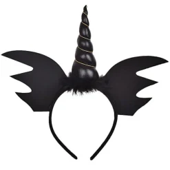 Enhjørning Design Pandebånd Enhjørning Hårbøjle Halloween Hovedbeklædning Fest Hovedbeklædning (FMY) Black 27x15cm