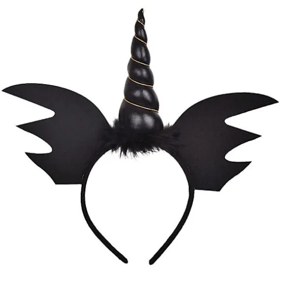 Enhjørning Design Pandebånd Enhjørning Hårbøjle Halloween Hovedbeklædning Fest Hovedbeklædning (FMY) Black 27x15cm