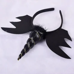 Enhjørning Design Pandebånd Enhjørning Hårbøjle Halloween Hovedbeklædning Fest Hovedbeklædning (FMY) Black 27x15cm