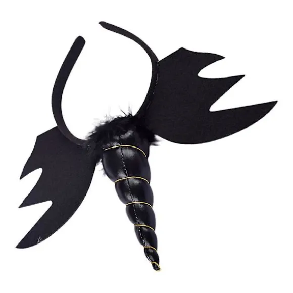 Enhjørning Design Pandebånd Enhjørning Hårbøjle Halloween Hovedbeklædning Fest Hovedbeklædning (FMY) Black 27x15cm