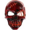 Enøjet Lysende Maske Halloween Lysende Cosplay Tilbehør Gysermaske Neonlys Til Kostume & Cosplay Fest (Rød)