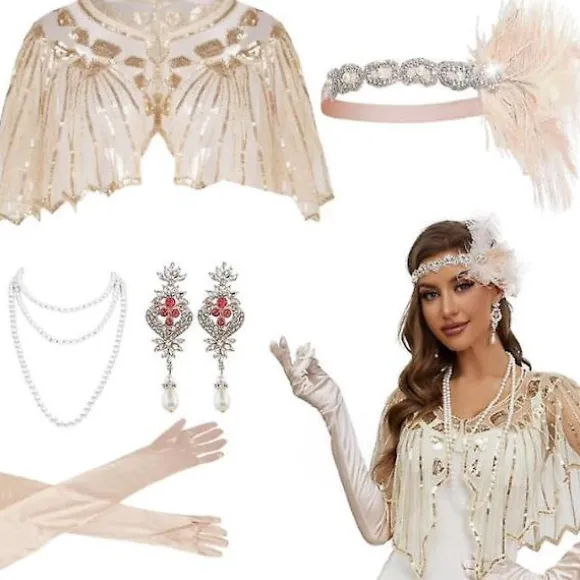 1920'er Flapper Tilbehør Gatsby Kostume Tilbehør Sæt Set 1