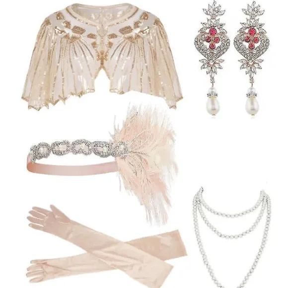 1920'er Flapper Tilbehør Gatsby Kostume Tilbehør Sæt Set 1