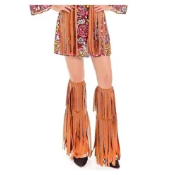 70'er Hippiefest Retro Kostume med frynser vest + bukser + tørklæde Pink-FM- Pink XXL
