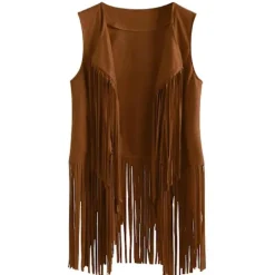 70'er Hippiefest Retro Kostume med frynser vest + bukser + tørklæde Pink-FM- Pink XXL