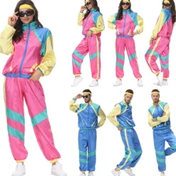 80'er kostume Retro træningsoverall Hip Hop kostume fest til mænd kvinder Women XL